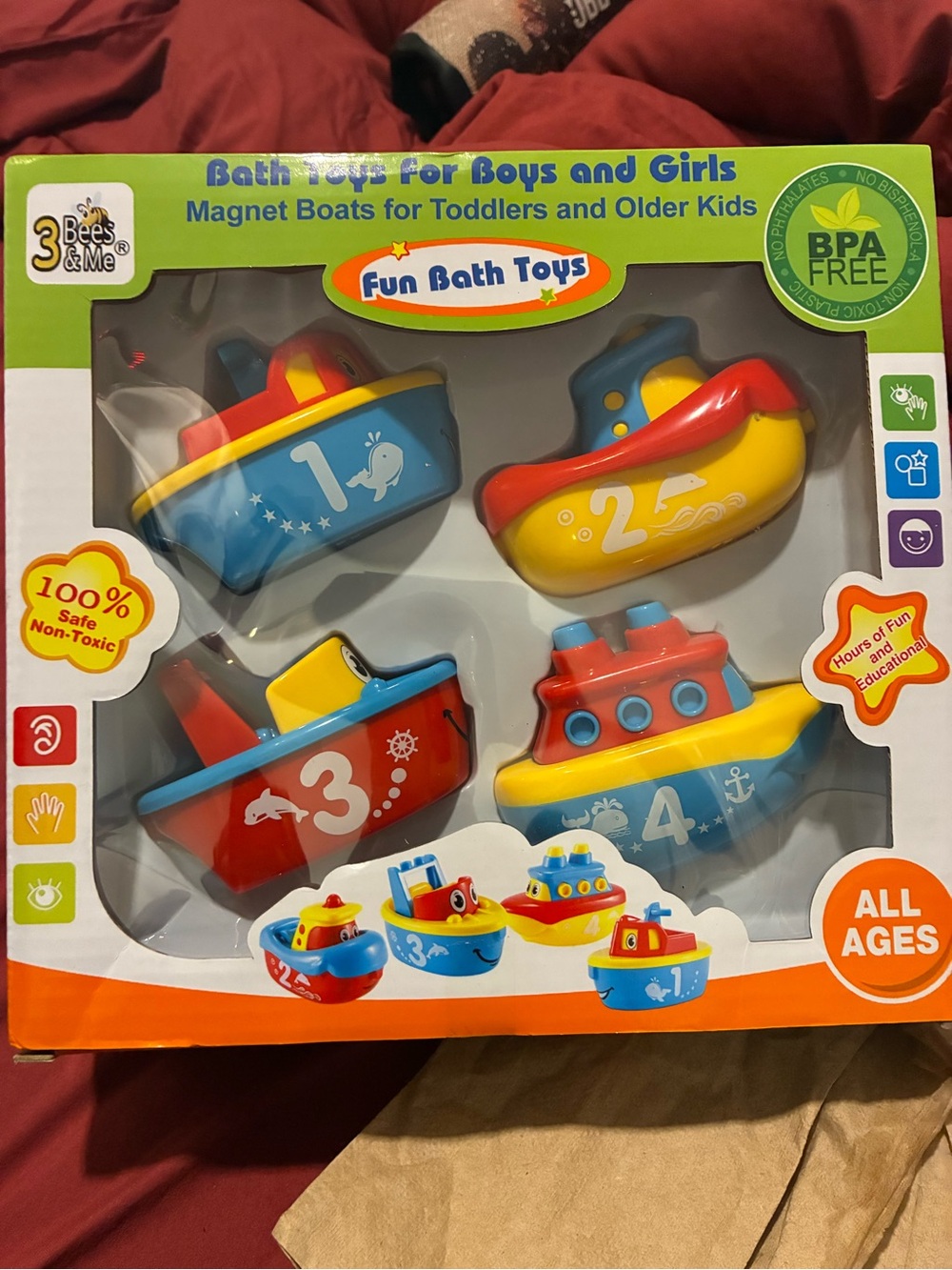 Magnetic Boats Set - Colorful Red Blue Yellow